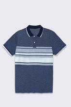 Navy White Texture Strip Polo - Bobbinbash - MEN- Navy White Texture Strip Polo - Bobbinbash - #tag3#