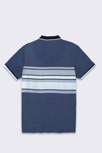 Navy White Texture Strip Polo - Bobbinbash - - Navy White Texture Strip Polo - Bobbinbash - #tag3#